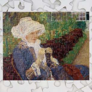 Lydia Crocheting in de tuin bij Marly, Mary Cassat Legpuzzel