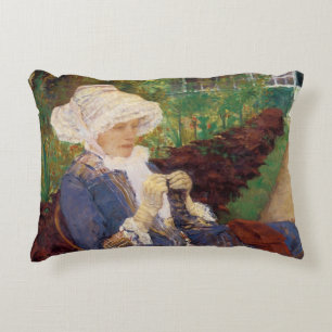 Lydia haakt in de tuin bij Marly, Mary Cassatt Accent Kussen