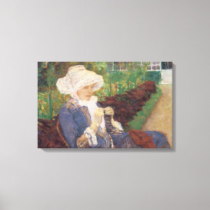 Lydia haakt in de tuin bij Marly, Mary Cassatt Canvas Afdruk