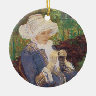 Lydia haakt in de tuin bij Marly, Mary Cassatt Keramisch Ornament