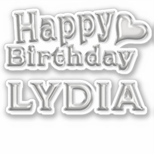 Lydia Happy Birthday Silver Autocollants