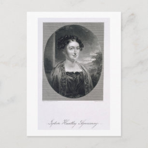 Lydia Huntley Sigourney (1791-1865), gegraveerd do Briefkaart