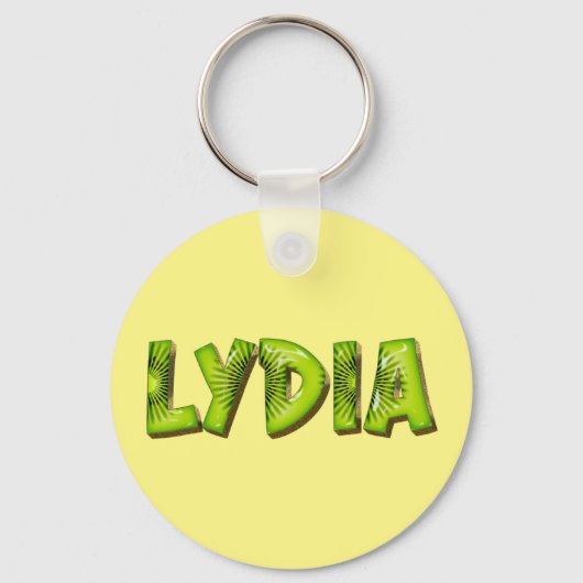 Lydia Name Kiwi Design Porte-clés (Recto)