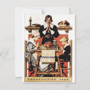 Lyendecker Thanksgiving-gebeden Feestdagenkaart