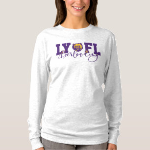 LYFL 10   Paarse Manuscript Cheer Logo voor dames  T-shirt