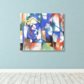 Lying Bull van Franz Marc,  Cubistische kunst Canvas Afdruk (Insitu (Houten vloer))