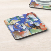 Lying Bull van Franz Marc,  Cubistische kunst Drankjes Onderzetter (Linkerzijde)