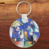 Lying Bull van Franz Marc,  Cubistische kunst Sleutelhanger (Voorkant)