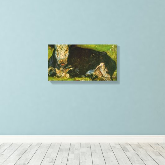 Lying Koe by Vincent van Gogh Canvas Afdruk (Insitu (Houten vloer))