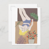 Lying Woman Briefkaart (Voorkant / Achterkant)