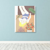 Lying Woman Canvas Afdruk (Insitu (Houten vloer))