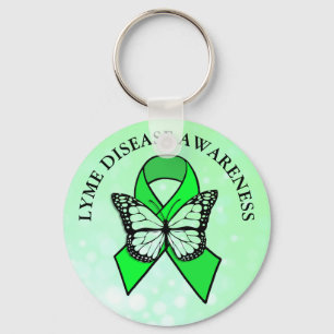 Lyme Disease Awareness Butterfly Ribbon Sleutelhanger