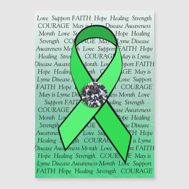 Lyme Disease Awareness faux diamond Ribbon Magnet (Voorkant)