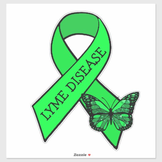 Lyme Disease Awareness linten vlinder Sticker (Vel)