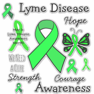 Lyme Disease Awareness linten Vlinders Sticker