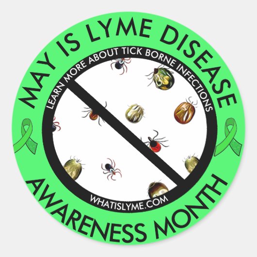 Lyme Disease Awareness Maand Ticks Stickers (Voorkant)