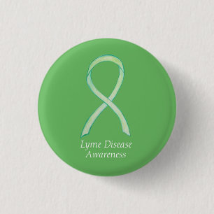 Lyme Disease Awareness Ribbon Custom Art Pin Ronde Button 3,2 Cm