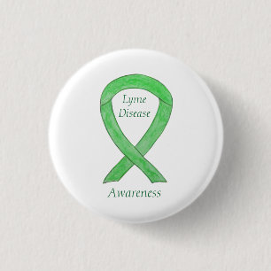 Lyme Disease Awareness Ribbon Custom Art Pin Ronde Button 3,2 Cm