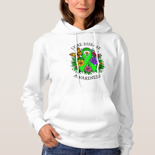 Lyme Disease Awareness Ribbon Hoodie (Voorkant)