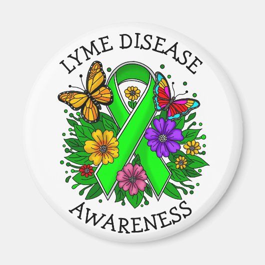Lyme Disease Awareness Ribbon Magneet (Voorkant)