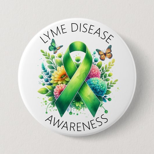 Lyme Disease Awareness Ribbon Ronde Button 7,6 Cm (Voorkant)