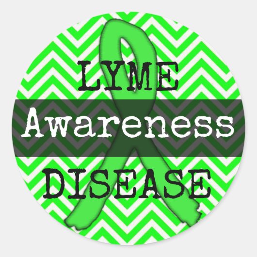 Lyme Disease Awareness Ribbon Stickers (Voorkant)