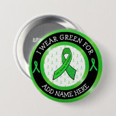 Lyme Disease Awareness Ribbon Support Button (Voorkant /achterkant)