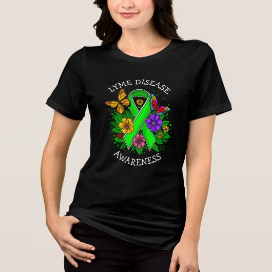 Lyme Disease Awareness Ribbon Tri-Blend Shirt (Voorkant)