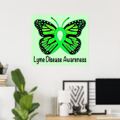 Lyme Disease Butterfly Awareness Ribbon Poster (Thuiskantoor)