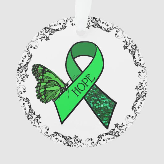 Lyme Disease Ribbon en Kerstmis Butterfly Ornament (voorkant)