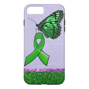 Lyme Disease Telefoonnummer Paarse groene vlinder iPhone 8 Plus / 7 Plus Hoesje