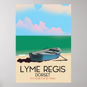 Lyme Regis, dorset Affiche de voyage vintage.