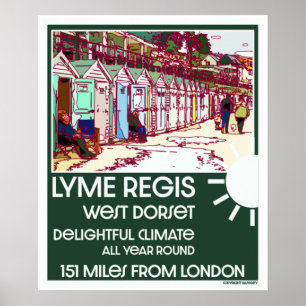 Lyme Regis Dorset England  British Holiday Poster