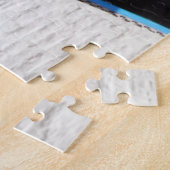 Lyme Regis, gebouwen op de zeedijk.  Legpuzzel (Zijkant)