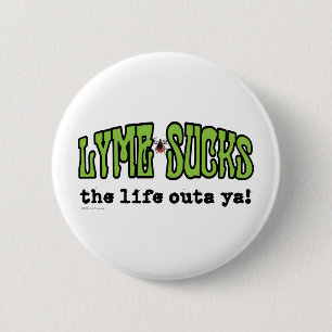 Lyme Sucks Ronde Button 5,7 Cm