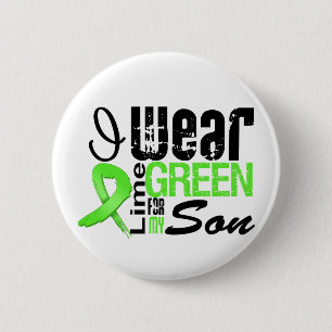 Lymfoom Ik Draag Lime Green Ribbon SON Ronde Button 5,7 Cm