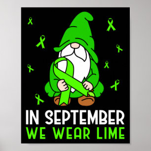 Lymfoom In september Draag we Limoen Gnome Poster