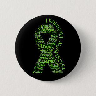 Lymfoombewustzijn Lime Green Ribbon met positief t Ronde Button 5,7 Cm