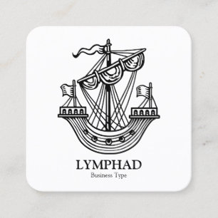 Lymphad (Heraldic Ship) - Zwart-wit Vierkante Visitekaartje