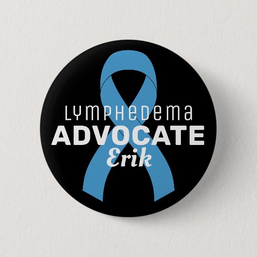 Lymphedema Advocate Ribbon Black Button (Voorkant)