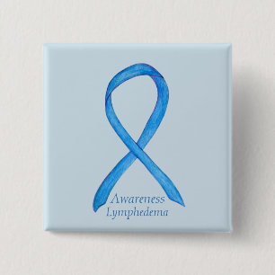 Lymphedema Bewustmakingskunst Aangepast lint Vierkante Button 5,1 Cm