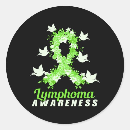 Lymphoma Awareness Support Birds Ronde Sticker (Voorkant)