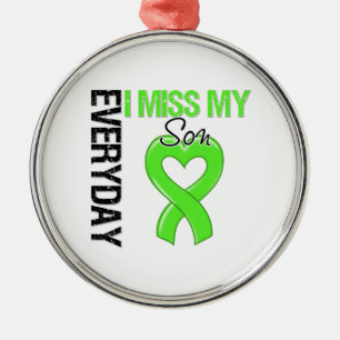 Lymphoma Ik mis elke dag mijn zoon Metalen Ornament
