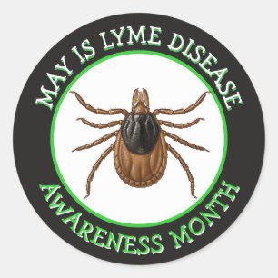 Lymziekte Awareness Maand Hertenteek Ronde Sticker