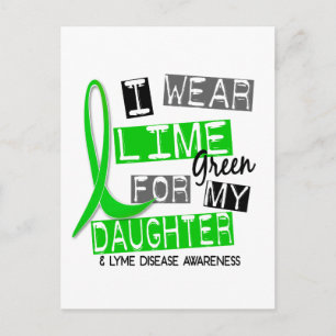 Lymziekte Ik Draag Lime Green voor mijn dochter 37 Briefkaart