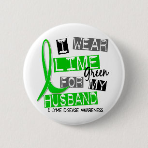 Lymziekte Ik Draag Lime Green voor mijn man 37 Ronde Button 5,7 Cm
