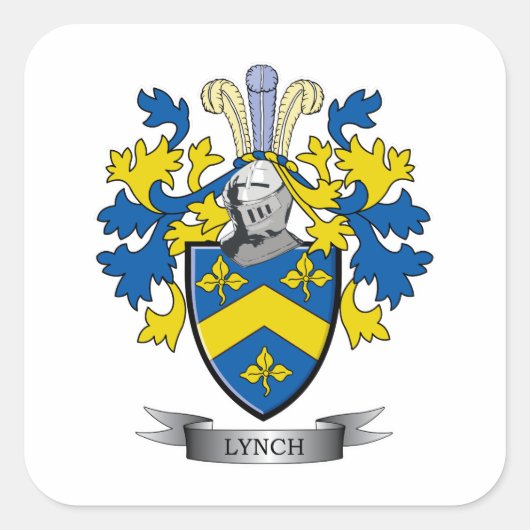 Lynch Coat of Arms Vierkante Sticker (Voorkant)