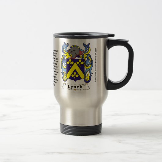 Lynch Family Coat of Arms op Travel Mug Reisbeker (Rechts)