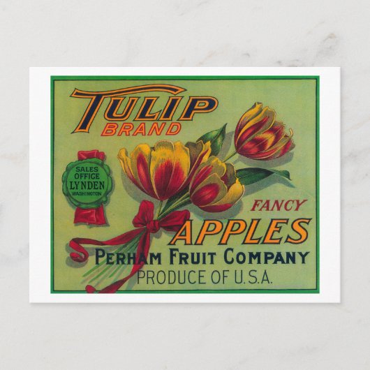 Lynden, WashingtonTulip Apple Crate Label Briefkaart (Voorkant)