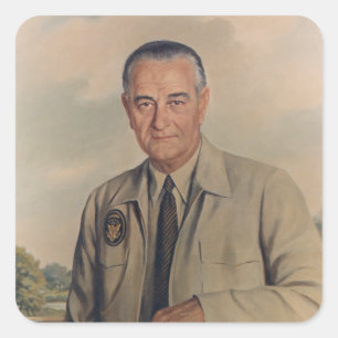 Lyndon B. Johnson - Elizabeth Shoumatoff (1969) Vierkante Sticker